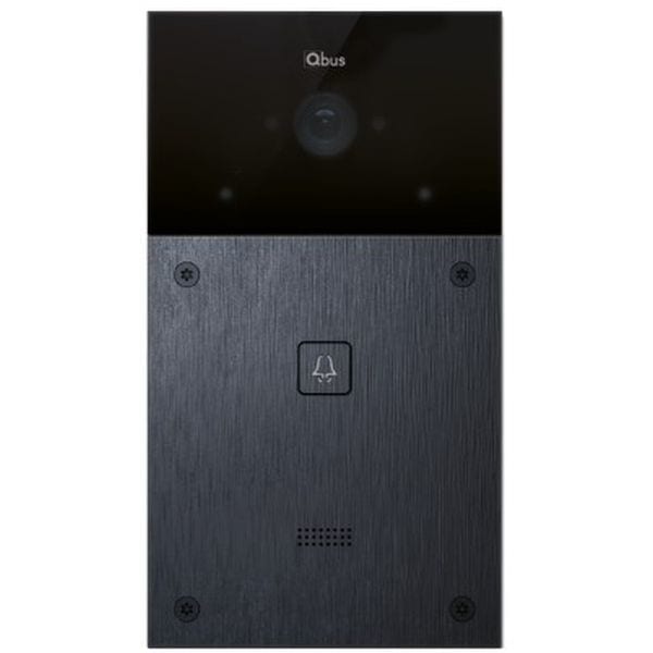 Qbus deurstation zwart geborsteld aluminium