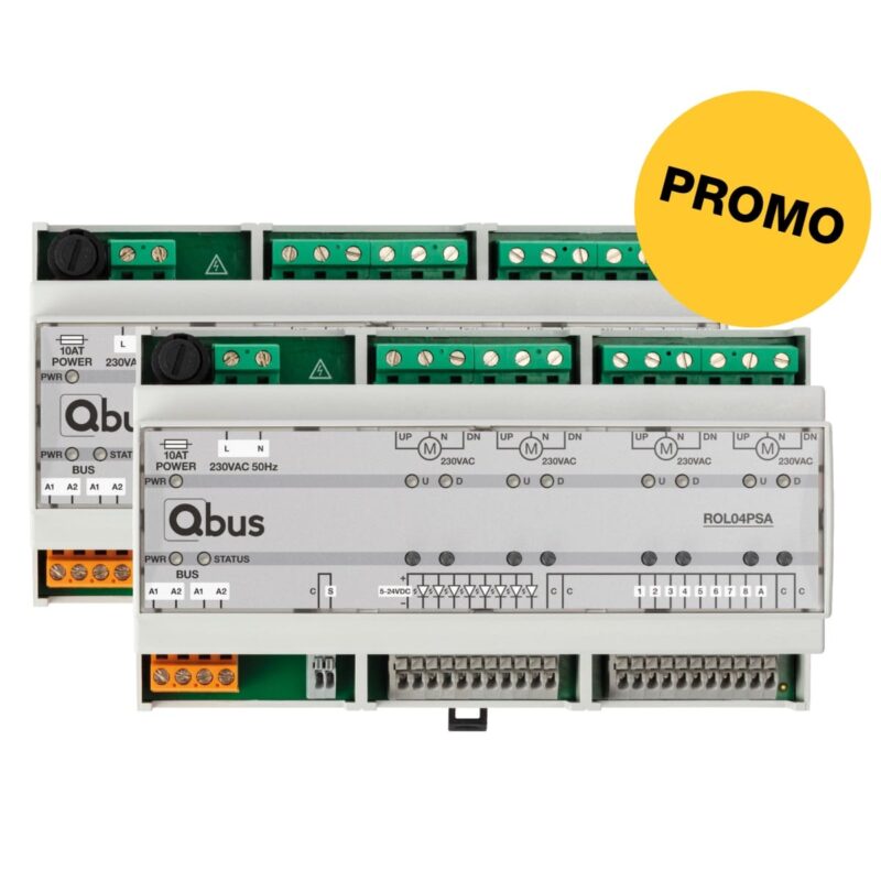 Qbus Set van 2 stand-alone modules voor positionering van 2x4 motoren R0L04PSA2025
