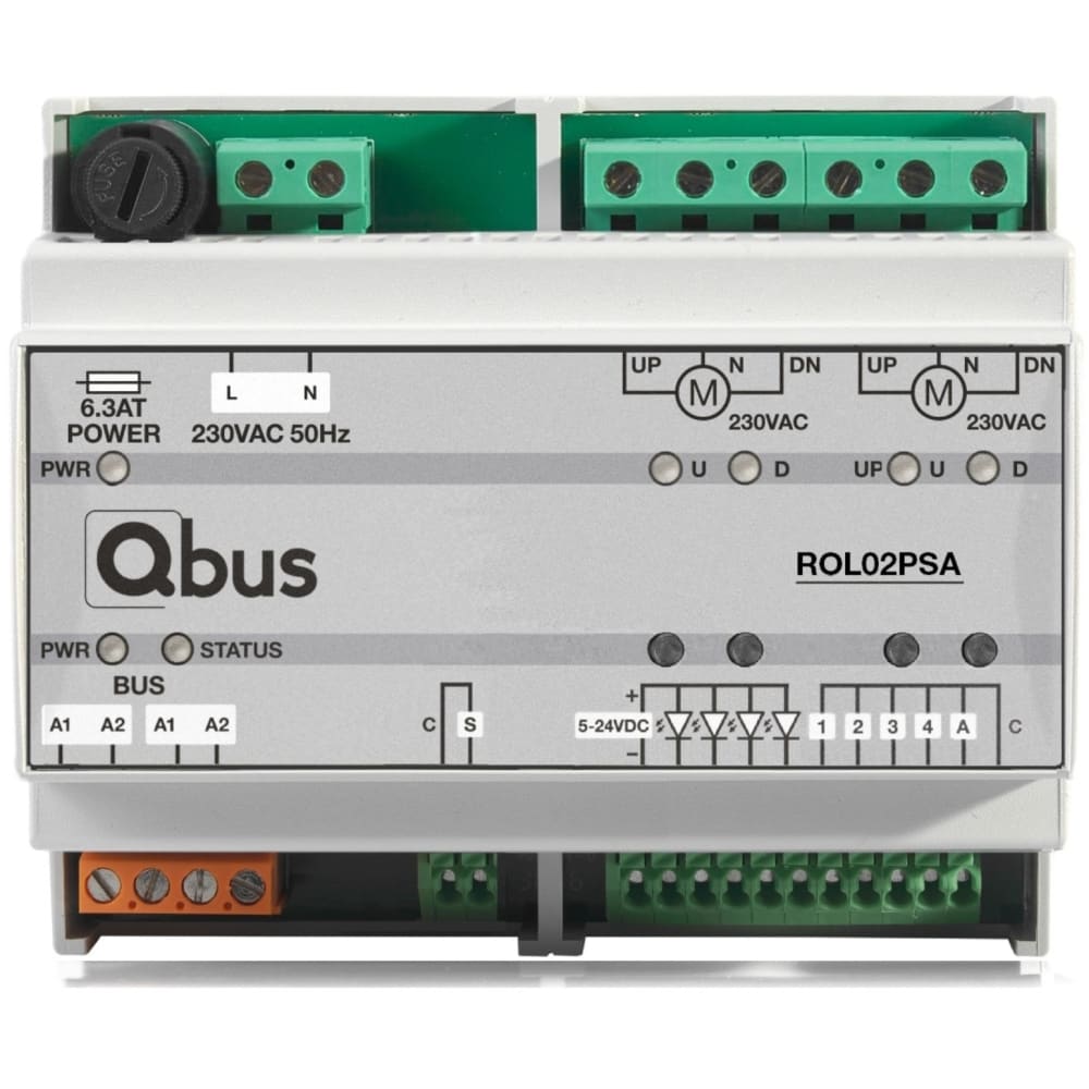 Qbus Stand-Alone module voor positionering 2 motoren ROL02PSA