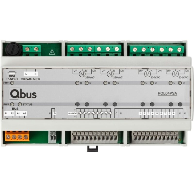 Qbus Stand-Alone module voor positionering 4 motoren (op/neer & lamellen) ROL04PSA