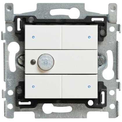 Qbus Schakelaar-Bewegingsdetector-Thermostaat 3-toets serie Niko White 101 RGB SWC04MT/101