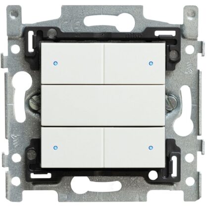 Qbus Schakelaar-Thermostaat 4-toets serie Niko White 101 RGB SWC04T/101
