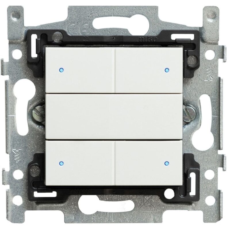Qbus Schakelaar-Thermostaat 4-toets serie Niko White 101 RGB SWC04T/101