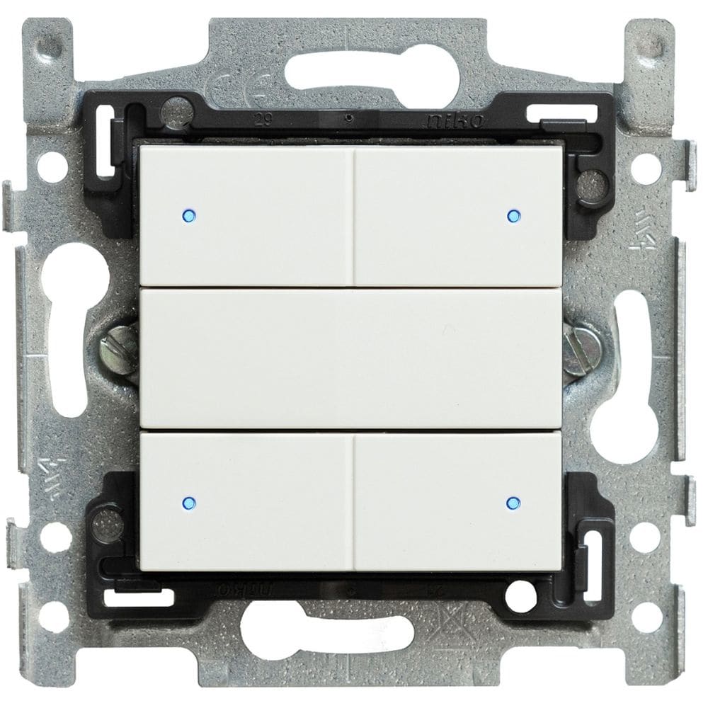 Qbus Schakelaar-Thermostaat 4-toets serie Niko White 101 RGB SWC04T/101