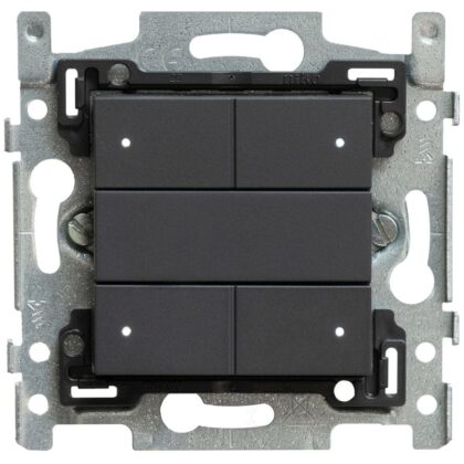 Qbus Schakelaar-Thermostaat 4-toets serie Niko Anthracite 122 RGB SWC04T/122