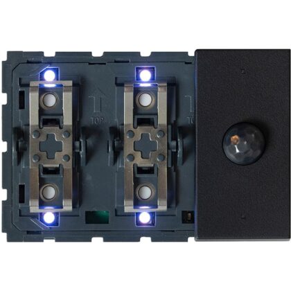 Qbus Schak-Therm + beweging (Black) 1-4 toets (3 mod) Bticino LN RGB SWC06MT/YD