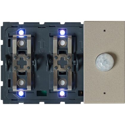 Qbus Schak-Therm + beweging (Stone) 1-4 toets (3 mod) Bticino LN RGB SWC06MT/YG