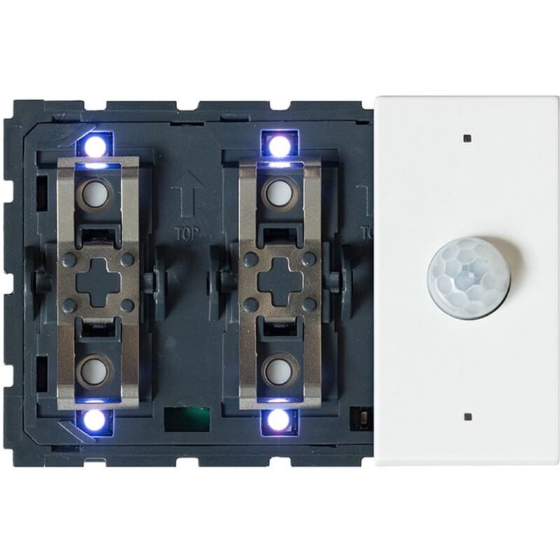 Qbus Schak-Therm + beweging (Wit) 1-4 toets (3 mod) Bticino LN RGB SWC06MT/YW