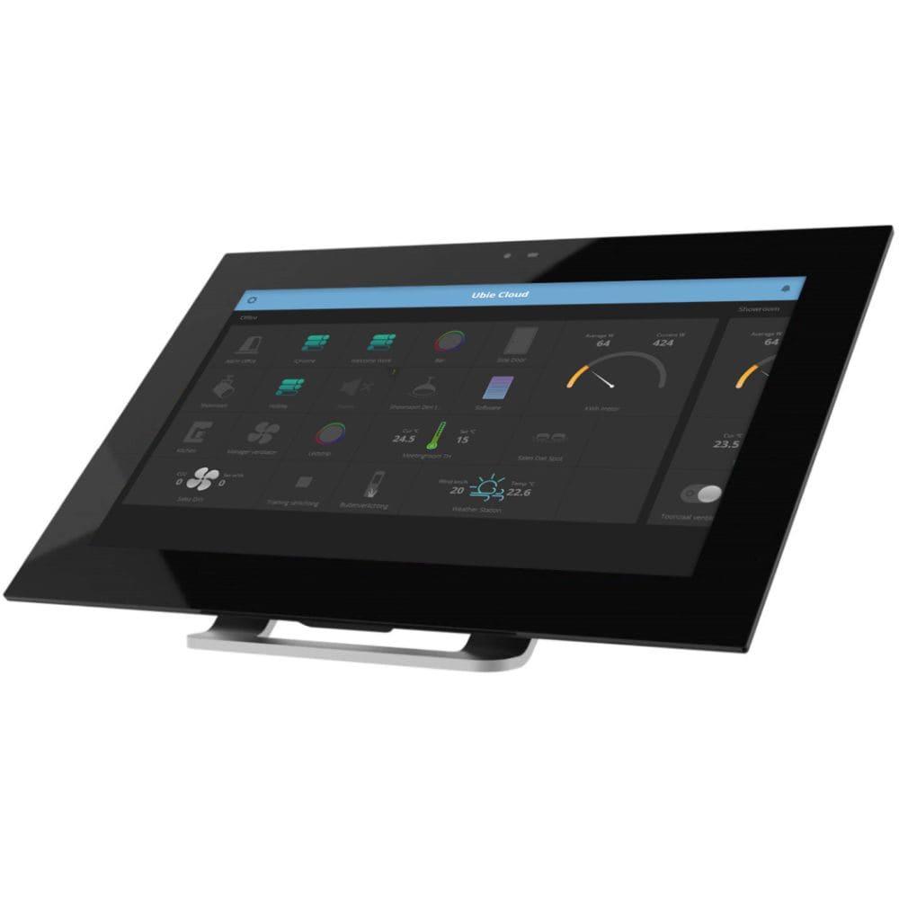 Qbus Ergonomische 4mm geanodizeerde aluminium standaard voor UbieTouch Display UbieTouch/Stand