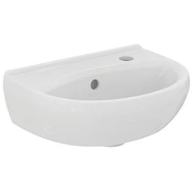 Alpha handenwasser 400 x 300 x 170 mm - wit - met kraangat rechts - met overloop R027501