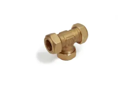 Giacomini R564 knelkopp t-stuk koper/stalenbuis -3xknel D.18 R564Y008