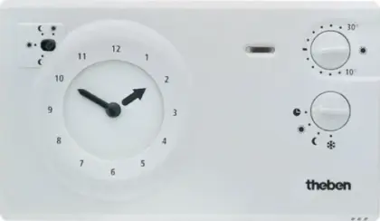 Theben RAM 722 analoge klokthermostaat met dag/weekprogramma - netspanning 230V - wit RAM722