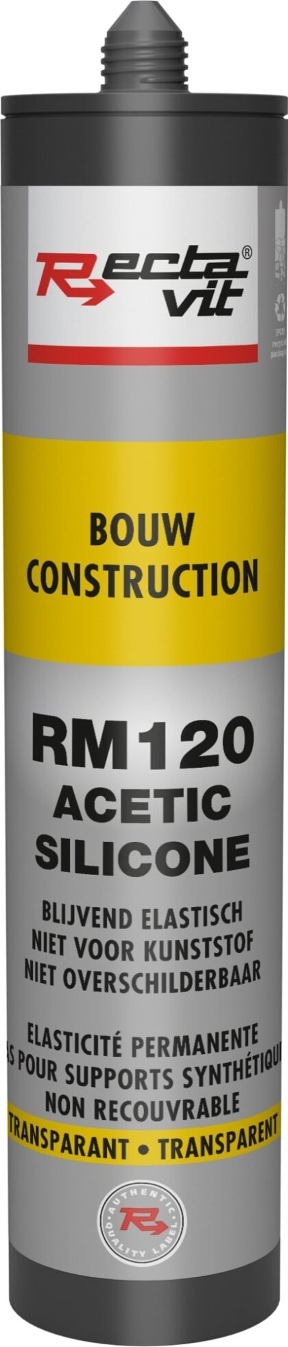 RECTAVIT Bouw- en beglazingskit - RM120 Bouw (Acetic Silicone) - 310ml - Transparant 113638