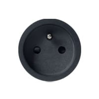 ROND rond stopcontact 2P+A retro/easy/back trimless basic black 8800-2020