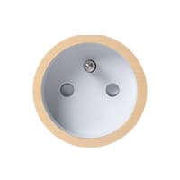 ROND rond stopcontact 2P+A retro/easy/back trimless brushed brass white cup 8800-2025