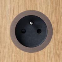 ROND rond stopcontact 2P+A multifit dark bronze black cup 8800-2049