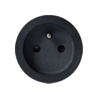 ROND rond stopcontact 2P+A retro/easy/back small trim basic black 8800-2052