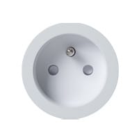 ROND rond stopcontact 2P+A retro/easy/back small trim basic white 8800-2053
