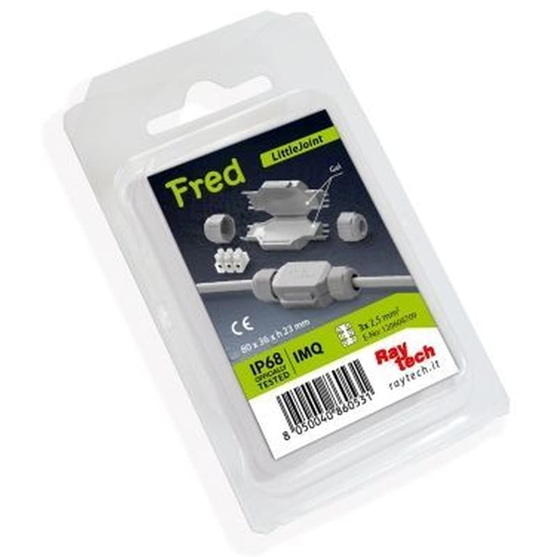 Raytech FRED grijze micro-verbindingsmof IP68/IP69K 3x2
