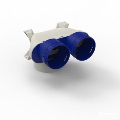 Renson Easyflex ventielaansluiting 2x Ø90mm -125 mm 90° vloermontage 28912