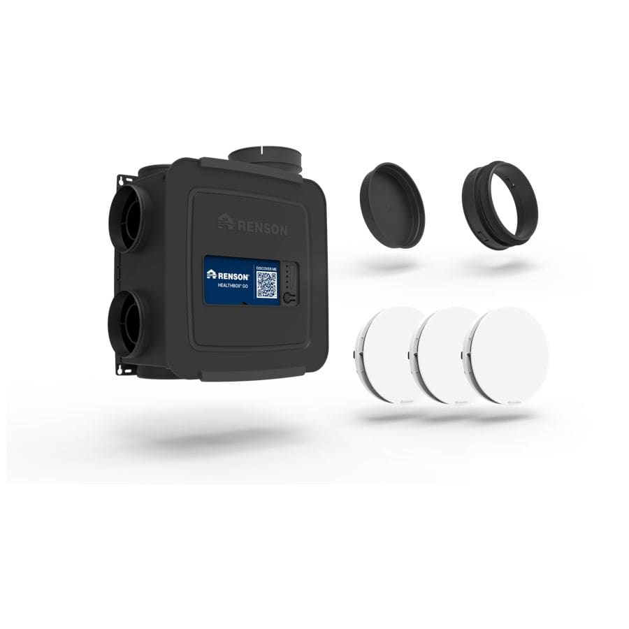 Renson KIT Healthbox GO 3x adapter Ø125mm + 6x dop Ø125mm + 3x AEROO ventiel rond wit 32753