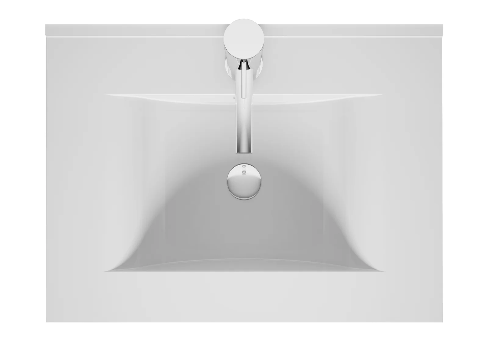 Riho PORTO keramische wastafel Wave 60cm d46cm RIHO enkele lavabo W018004005