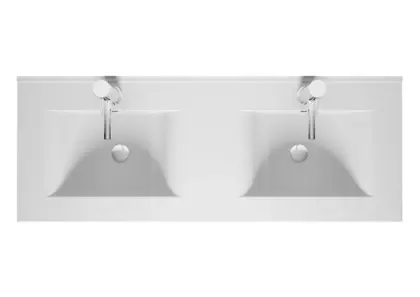 Riho PORTO keramische wastafel Wave 120cm d46cm RIHO dubbele lavabo W018010005