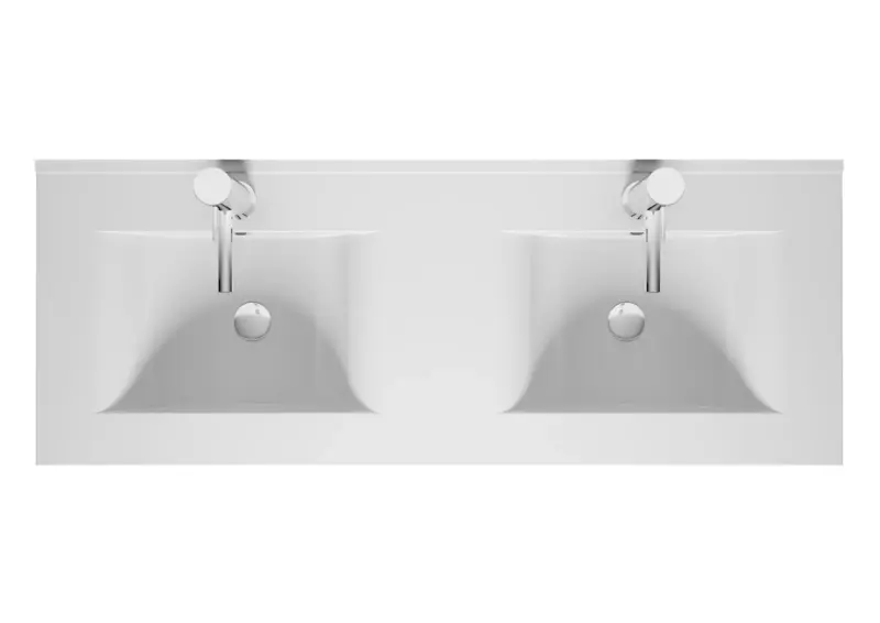 Riho PORTO keramische wastafel Wave 120cm d46cm RIHO dubbele lavabo W018010005