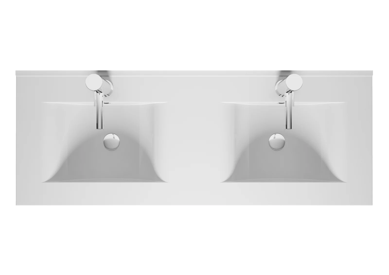 Riho PORTO keramische wastafel Wave 120cm d46cm RIHO dubbele lavabo W018010005