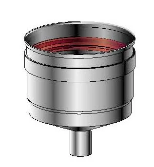 Roccheggiani Enkelwandige rookgascondensafvoer Roccheggiani SPG/SP2 180mminox met lipring 508 31.450.81.80