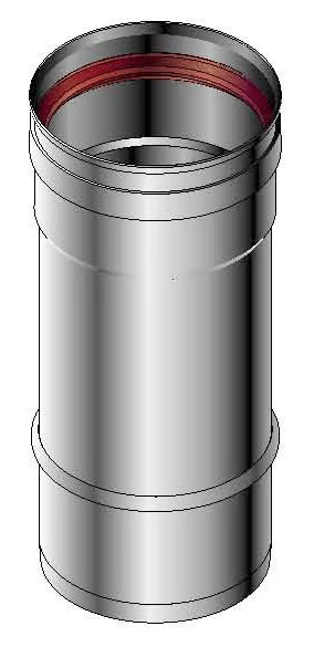 Roccheggiani Enkelwandige rookgasbuis Roccheggiani SPG/SP2 Ø130x500mm inox met lipring 602 31.460.21.30