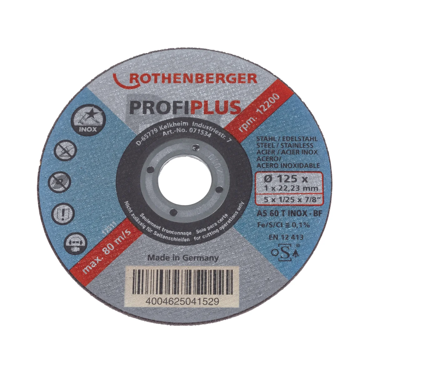 Rothenberger Slijpschijf voor inox 125x1x22 rothenberger 071534D