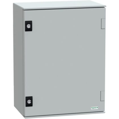 SAREL wandmontage kast polyester monoblok IP66 H430xB330xD200mm+metalen mont.plaat NSYPLM43PG