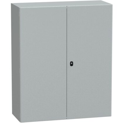 SAREL Spacial S3D 2 volle deuren met montageplaat. H1200xB1000xD400 IP55 IK10 RAL7035. NSYS3D121040DP