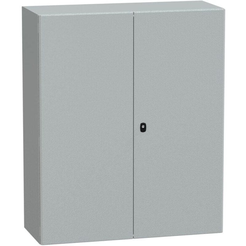 SAREL Spacial S3D 2 volle deuren met montageplaat. H1200xB1000xD400 IP55 IK10 RAL7035. NSYS3D121040DP