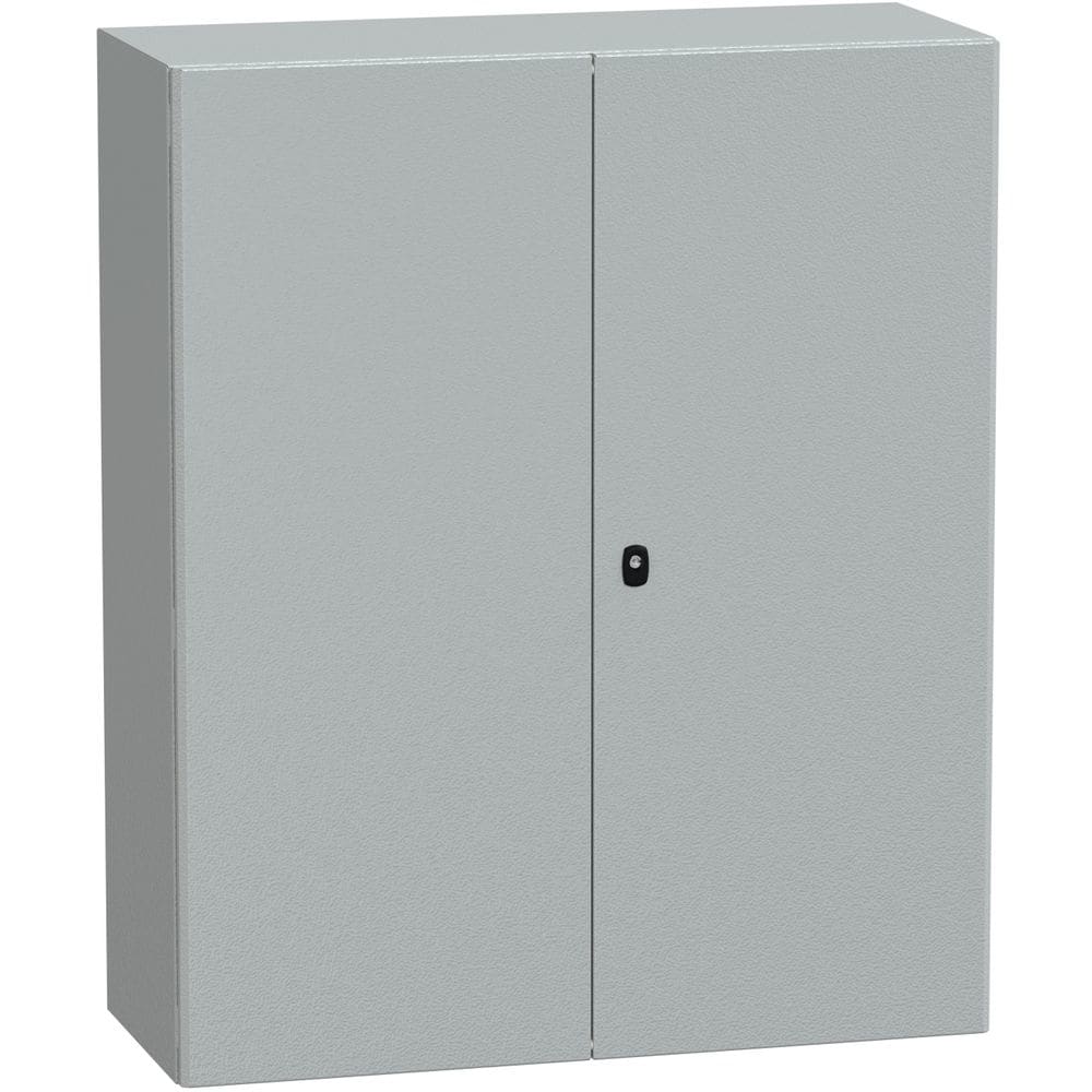 SAREL Spacial S3D 2 volle deuren met montageplaat. H1200xB1000xD400 IP55 IK10 RAL7035. NSYS3D121040DP