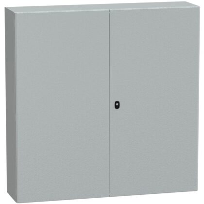 SAREL Spacial S3D volle deur met montageplaat. H1200xB1200xD300 IP55 IK10 RAL7035. NSYS3D121230DP