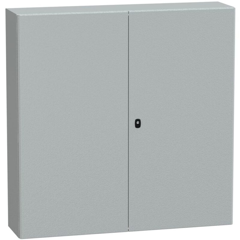 SAREL Spacial S3D volle deur met montageplaat. H1200xB1200xD300 IP55 IK10 RAL7035. NSYS3D121230DP