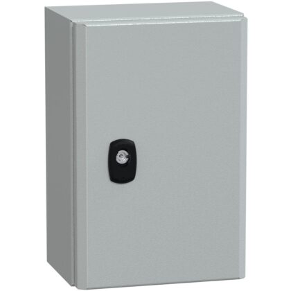 SAREL Spacial S3D volle deur met montageplaat. H300xB200xD150 IP66 IK10 RAL7035. NSYS3D3215P