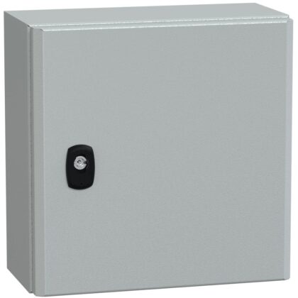 SAREL Spacial S3D volle deur met montageplaat. H300xB300xD150 IP66 IK10 RAL7035. NSYS3D3315P