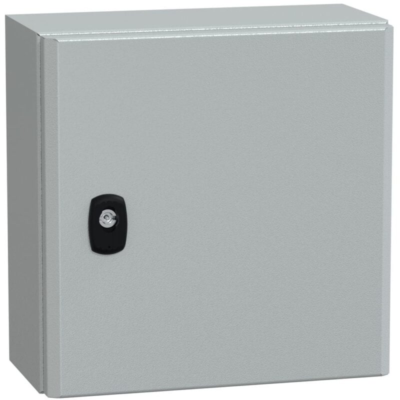 SAREL Spacial S3D volle deur met montageplaat. H300xB300xD150 IP66 IK10 RAL7035. NSYS3D3315P