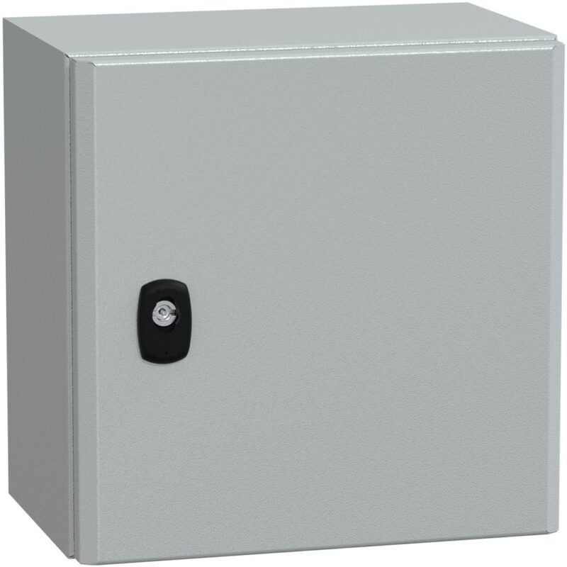 SAREL Spacial S3D volle deur met montageplaat. H300xB300xD200 IP66 IK10 RAL7035. NSYS3D3320P