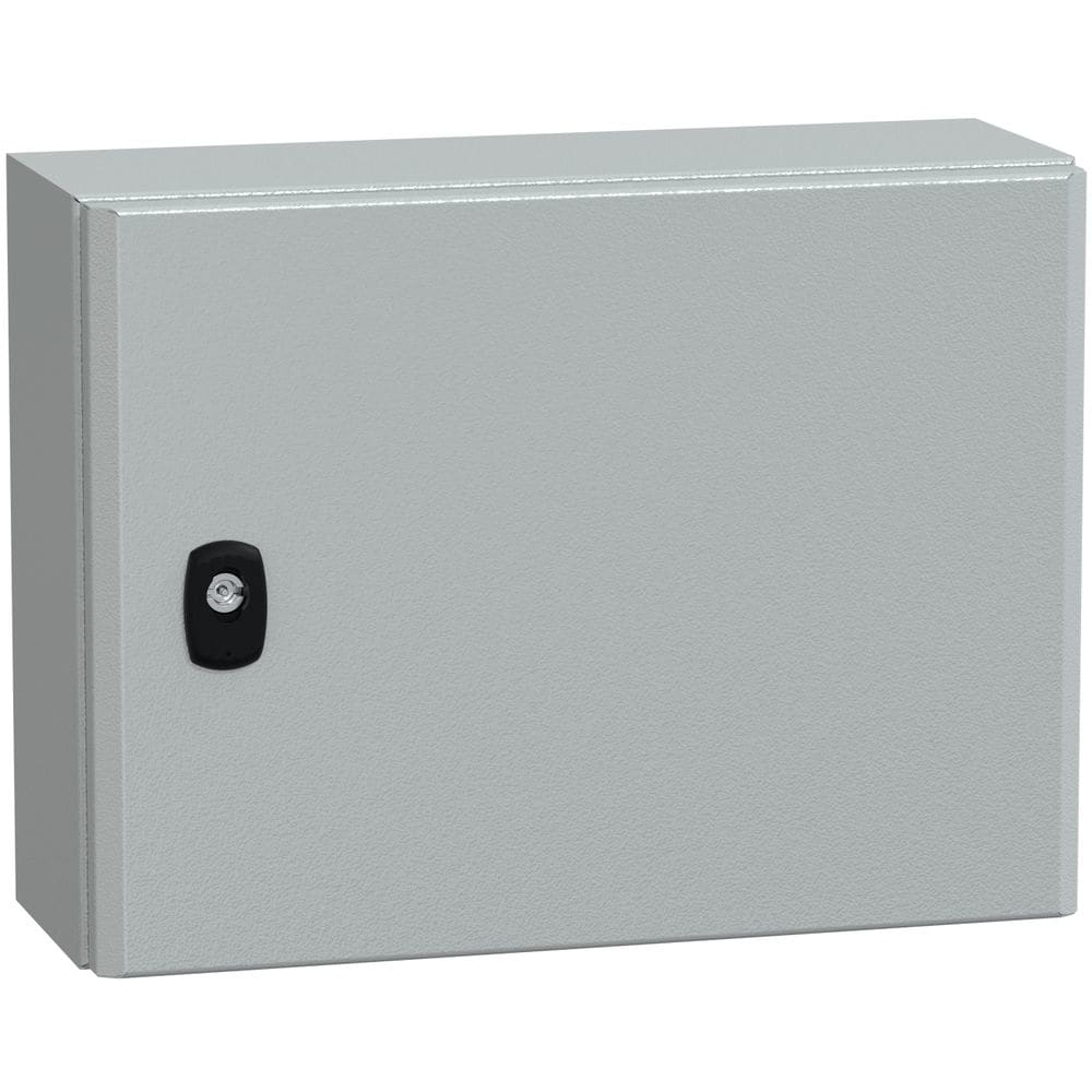 SAREL Spacial S3D volle deur met montageplaat. H300xB400xD150 IP66 IK10 RAL7035. NSYS3D3415P