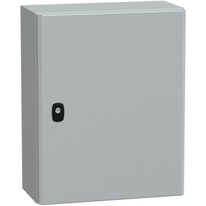 SAREL Spacial S3D volle deur met montageplaat. H500xB400xD200 IP66 IK10 RAL7035. NSYS3D5420P