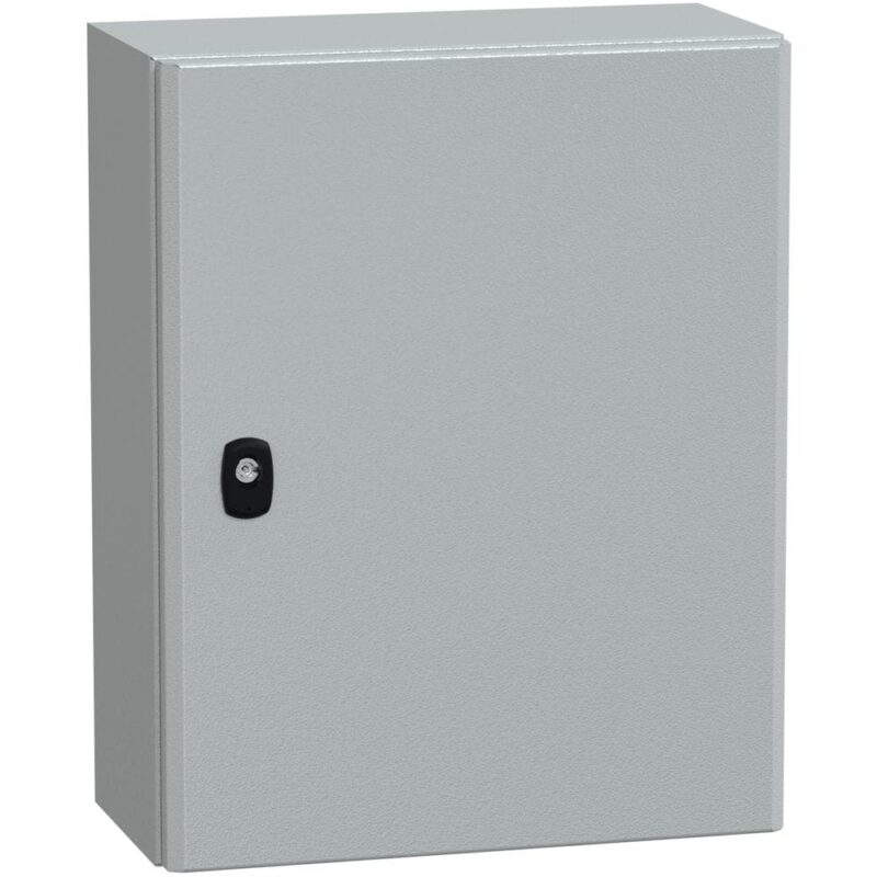 SAREL Spacial S3D volle deur met montageplaat. H500xB400xD200 IP66 IK10 RAL7035. NSYS3D5420P
