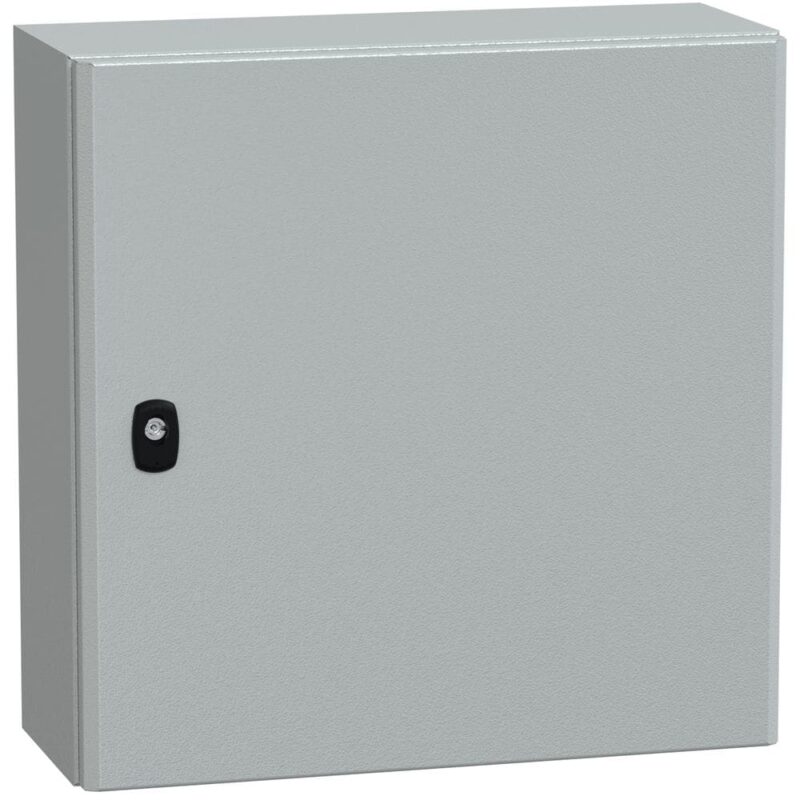 SAREL Spacial S3D volle deur met montageplaat. H500xB500xD200 IP66 IK10 RAL7035. NSYS3D5520P