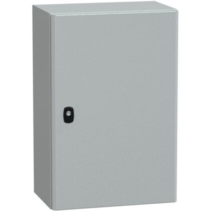SAREL Spacial S3D volle deur met montageplaat. H600xB400xD250 IP66 IK10 RAL7035. NSYS3D6425P