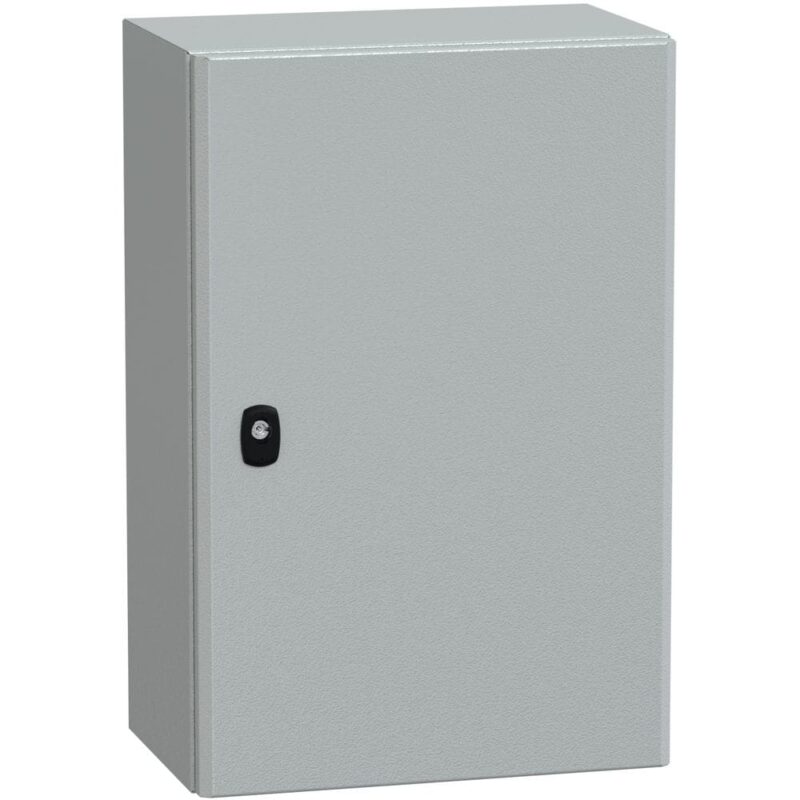 SAREL Spacial S3D volle deur met montageplaat. H600xB400xD250 IP66 IK10 RAL7035. NSYS3D6425P