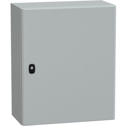 SAREL Spacial S3D volle deur met montageplaat. H600xB500xD250 IP66 IK10 RAL7035. NSYS3D6525P