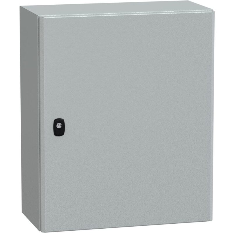 SAREL Spacial S3D volle deur met montageplaat. H600xB500xD250 IP66 IK10 RAL7035. NSYS3D6525P